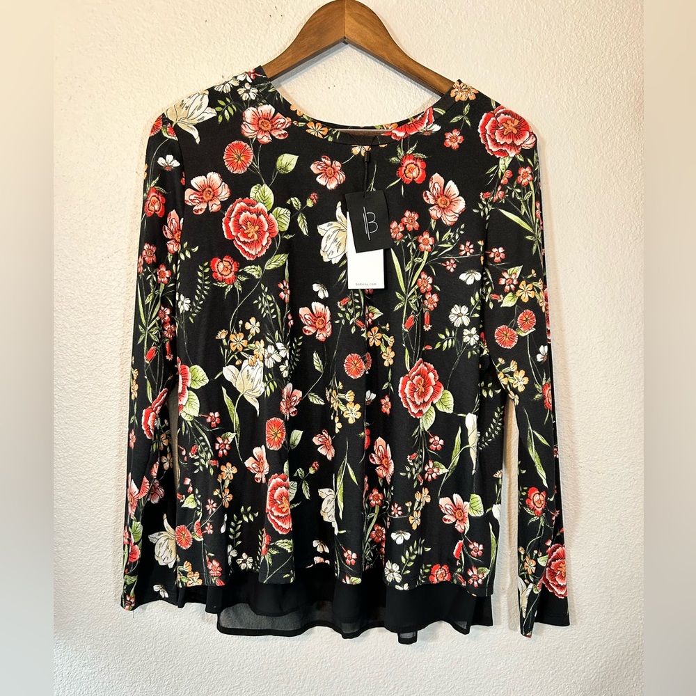 B Collection by Bobeau Floral Blouse Medium NWT
